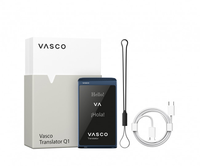 Голосовий перекладач із функцією клонування голосу Vasco Translator Q1 Slate Blue